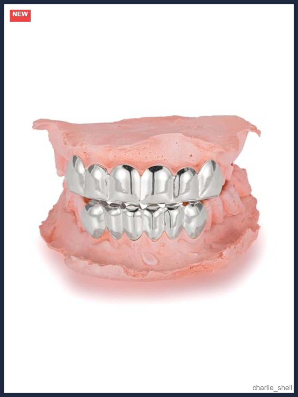14K Gold Plated Dental Grills 6 Teeth Unisex Adjustable Cosplay